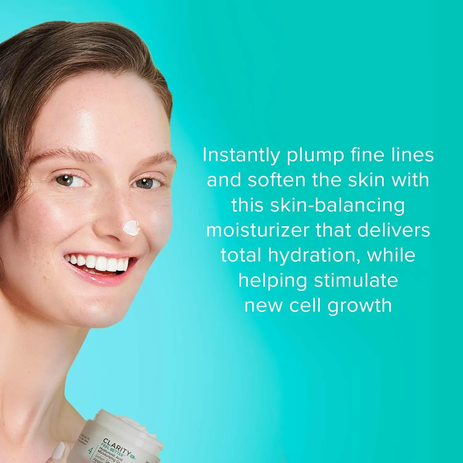 ClarityRx Feel Better Hyaluronic Acid Face Moisturizer, Natural Plant-Based Moisturizing Cream with Jojoba Oil & Hyaluronic Acid for Hydration, Smooths Dry, Aging Skin, Paraben & Cruelty Free