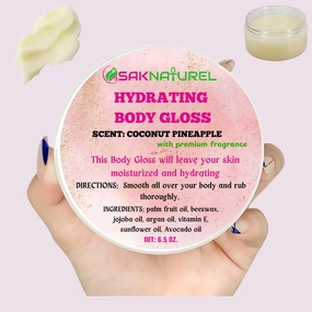 COCONUT PINEAPPPLE SCENT: Hydrating Body Glaze BODY GLOSS Body Butter Body Drops Body Oil, 24-Hour Moisture Skin Care, Lightweight & Non-Greasy, Leaves Skin Soft & Radiant For Dry Skin