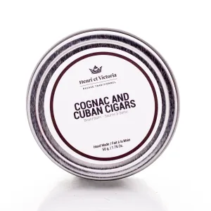 Cognac and Cuban Cigars Beard Balm Moisturizing, Non Greasy, Simple and Effective Ingredients | Hand made | 50g