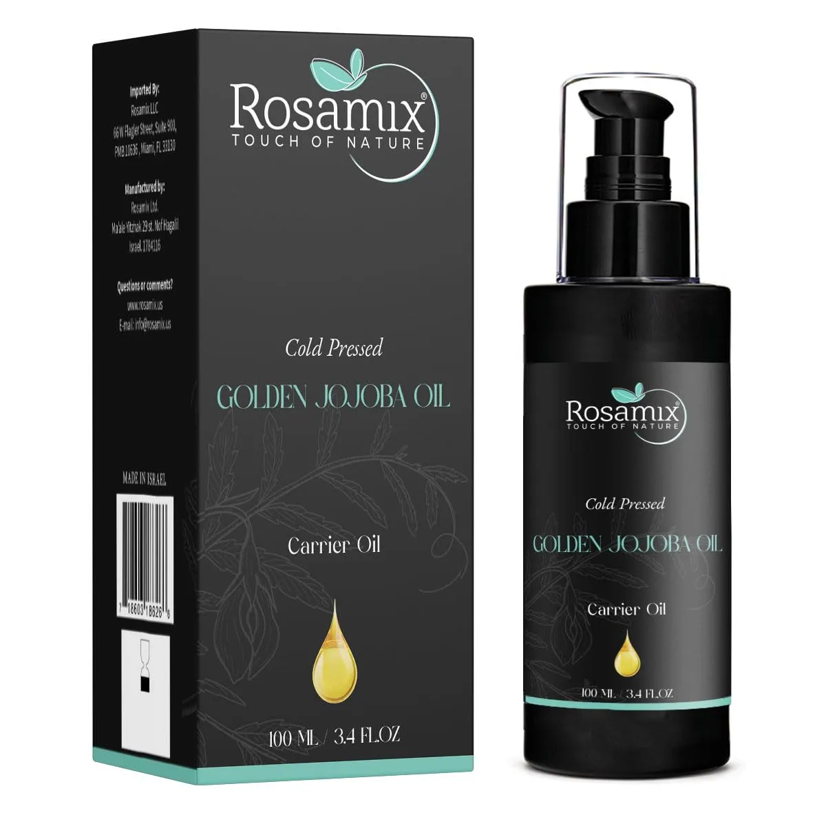 COLD PRESSED GOLDEN JOJOBA OIL - 100% Pure and Natural Moisturizing Face, Hair, Body, Skin Care.