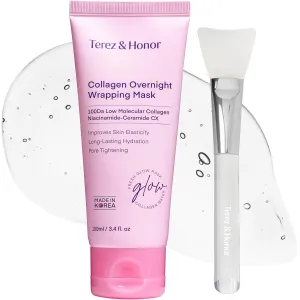 Collagen Night Wrapping Peel-Off Mask: Korean Face Mask for Elasticity, Hydrating & Glow - 100Dalton Smallest Molecular Collagen for Glass Skin - Dermatologist Tested All Skin Types 3.4 FL OZ / 100mL