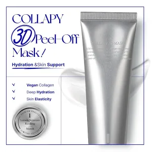 COLLAPY 3D Peel-Off Face Mask 60g – Deep Hydration, Firming & Pore Care – Peel Off Gel Mask with Brush for All Skin Types