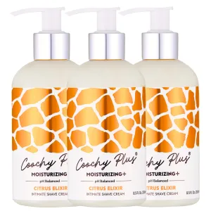 Coochy Plus Intimate Shaving Cream MOISTURIZING Plus CITRUS ELIXIR For Pubic, Bikini Line, Armpit - Rash-Free With Patent-Pending Formula–Prevents Razor Burns & Bumps, In-Grown Hairs, Itchiness 3 Pack