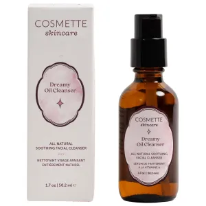 Cosmette Dreamy Oil Face Wash, Facial Oil Cleanser With Castor, Coconut, Jojoba & Pumpkin Seed Oils, Vegan Makeup Remover to Hydrate, Gentle, Natural Skin Care, Non Comedogenic, 1.7 Fl Oz