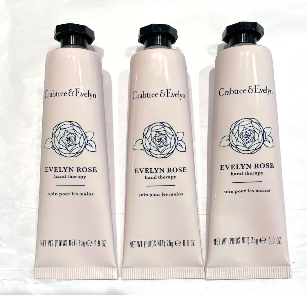 Crabtree & Evelyn EVELYN ROSE Hand Therapy .9 oz SET OF 3