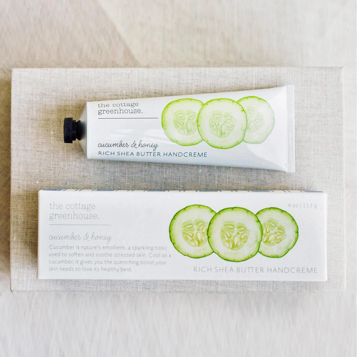 Cucumber & Honey Handcreme, 4 oz. – Hand Lotion for Women, Hand Cream for Dry Cracked Hands, Moisturizing Hand Cream, Shea Butter Lotion, Paraben Free & Vegan