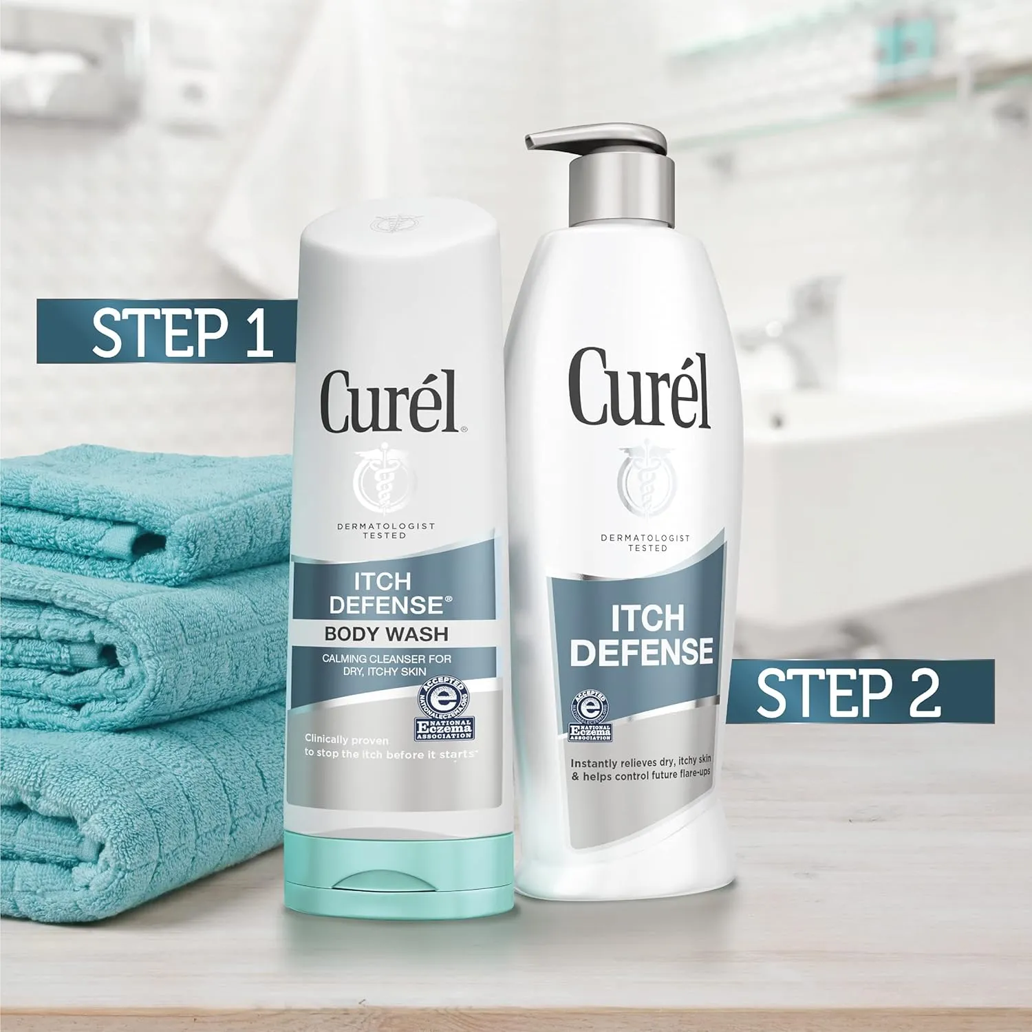 Curel Itch Defense Calming Daily Cleanser, Body Wash, Soap-free Formula, for Dry, Itchy Skin, with Hydrating Jojoba and Olive Oil, 10 Oz, Pack of 3