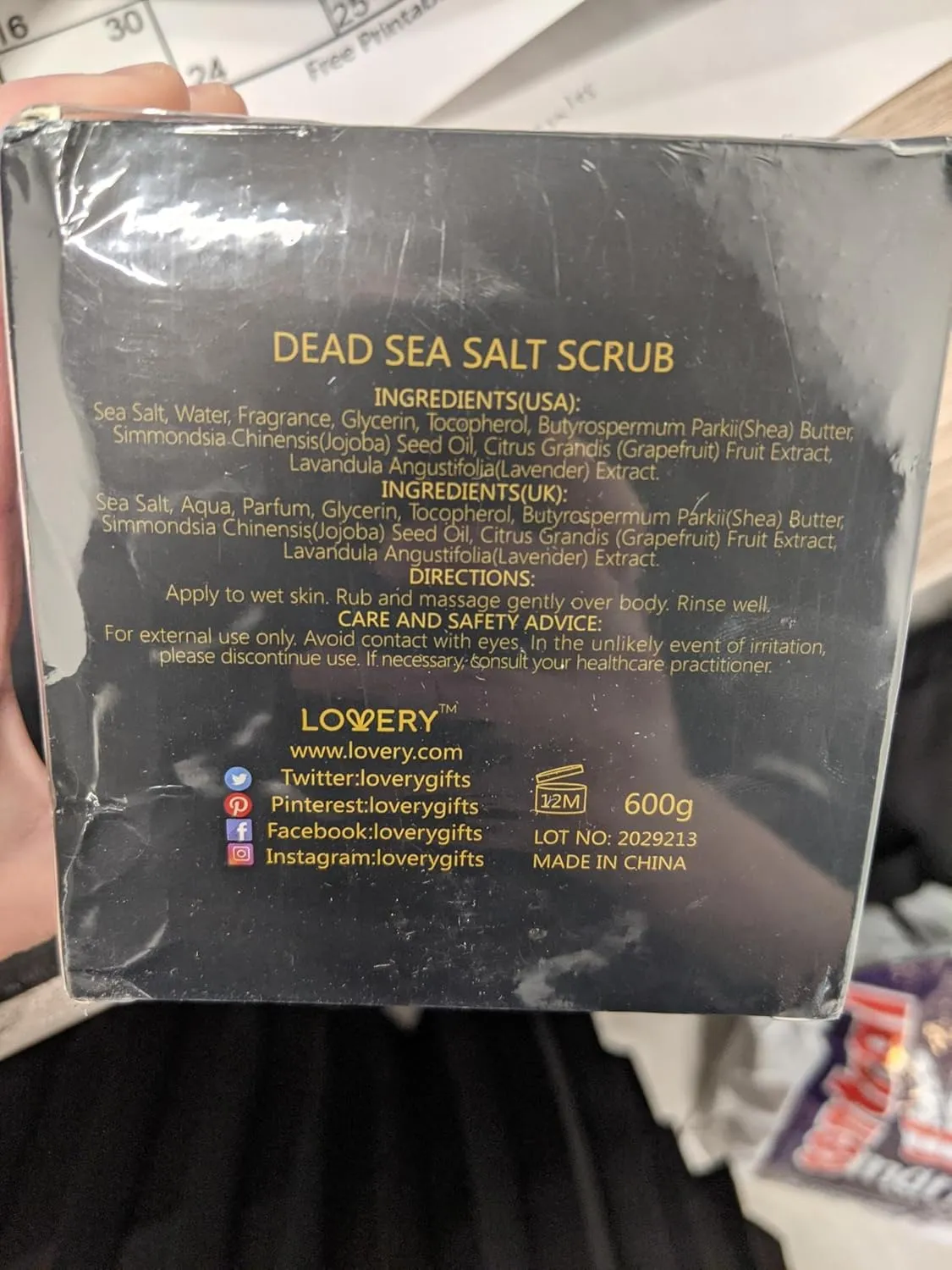Dead Sea Salt Scrub, Handmade Exfoliating Body Scrub for Women & Men with Vitamin E, Shea Butter, Jojoba Oil & Lavender Extract - Ultra Moisturizing Scrub for Gentle Skin Exfoliation - 600grams