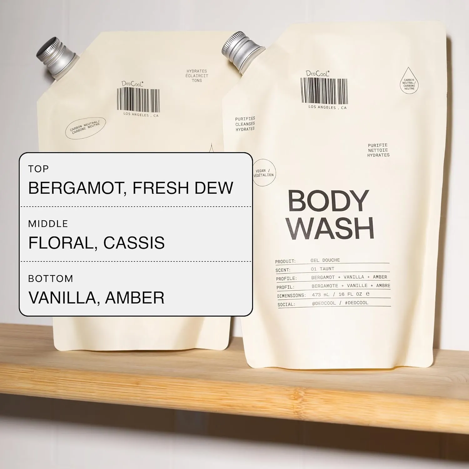 DedCool Taunt Body Wash Refill – Hydrating & Skin-Boosting Formula with Snow Mushroom, Shea Butter, and Aloe | Non-Toxic, Vegan, Carbon-Neutral