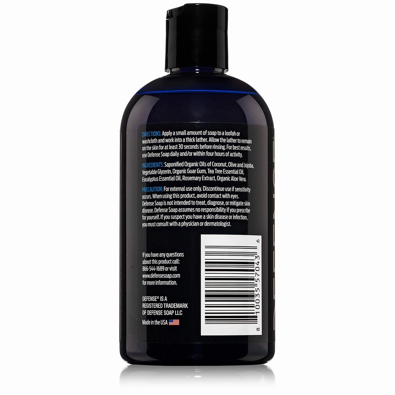 Defense Soap Organic Tea Tree Body Wash | All Natural Shower Gel with Tea Tree Oil, Eucalyptus Oil, and Aloe Vera. Wrestling Inspired, For All Mens & Womens Skin Types. 12 oz