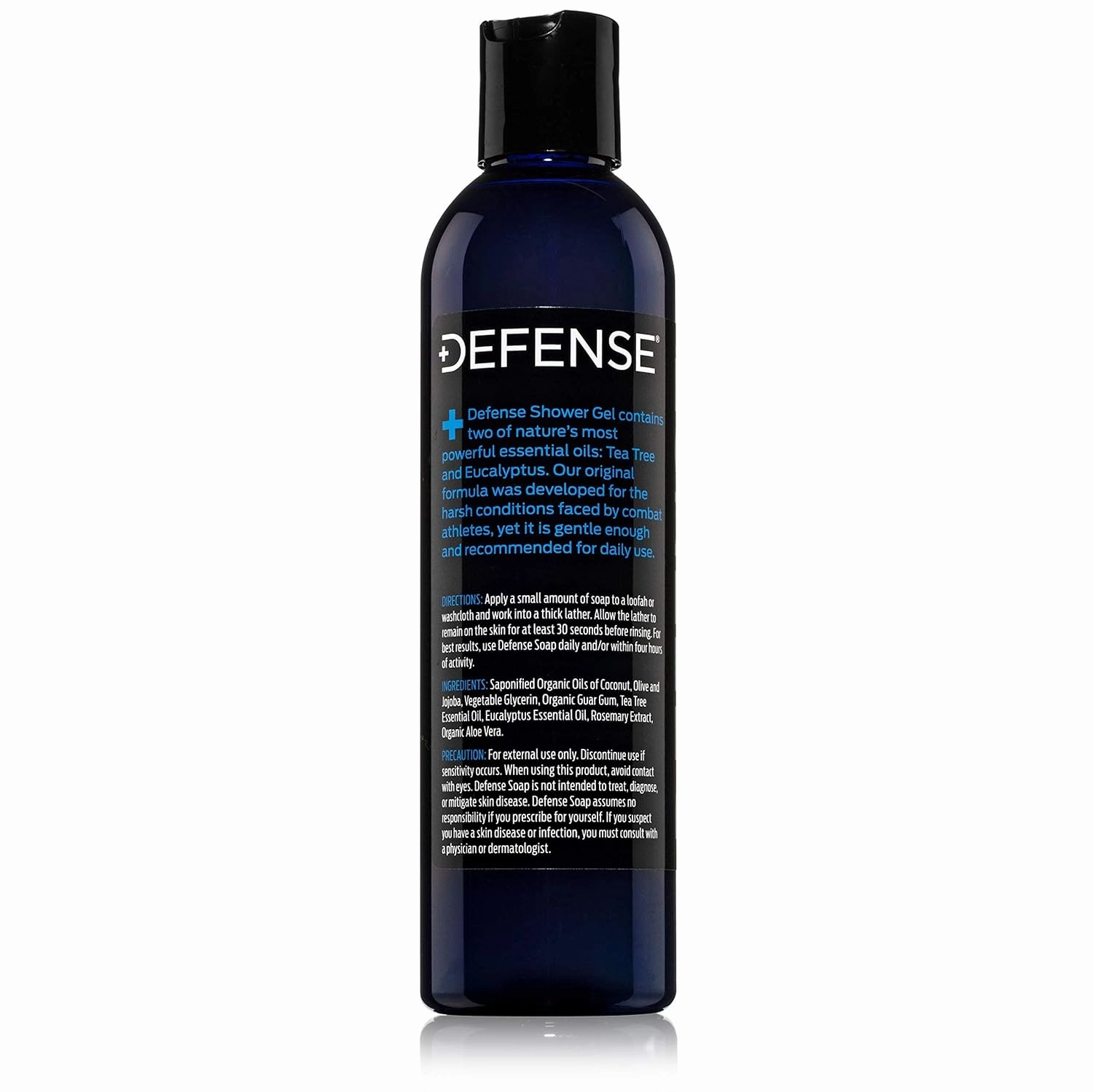 Defense Soap Organic Tea Tree Body Wash | All Natural Shower Gel with Tea Tree Oil, Eucalyptus Oil, and Aloe Vera. Wrestling Inspired, For All Mens & Womens Skin Types. 8 oz (Pack of 2)