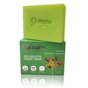 Demure AHA BHA PHA Soap 100 g, 3.52 Oz, Exfoliating Cleansing Soap Bar, Pores and Sebum Care for Sensitive Skin, Sensitive Calming and Moisturizing, Body and Face Care