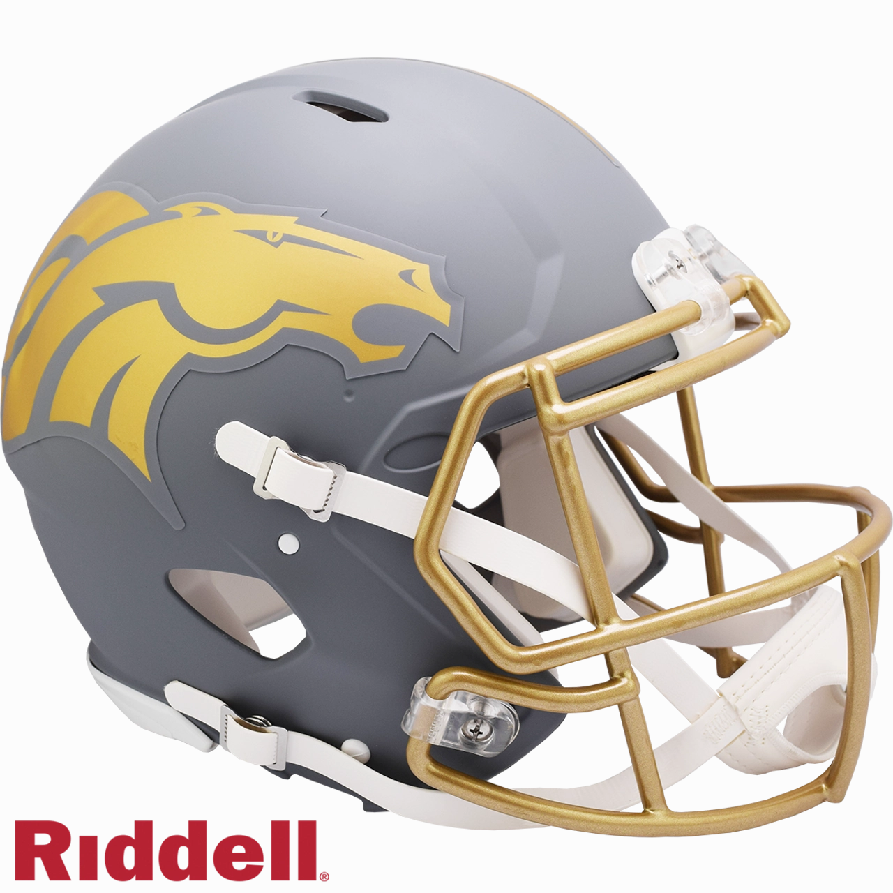 Denver Broncos Helmet Riddell Authentic Full Size Speed Style Slate Alternate