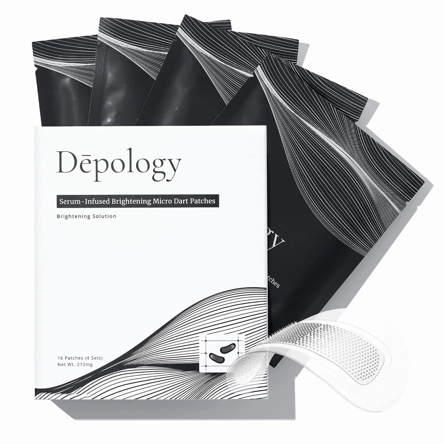depology Serum-Infused Micro Dart Patches | 4 Pairs Eye Mask | Under Eye Patches for Wrinkles | Fine Lines | Hydrating Eye Mask with Peptides | Amino Acids | and Synthesized Molecules
