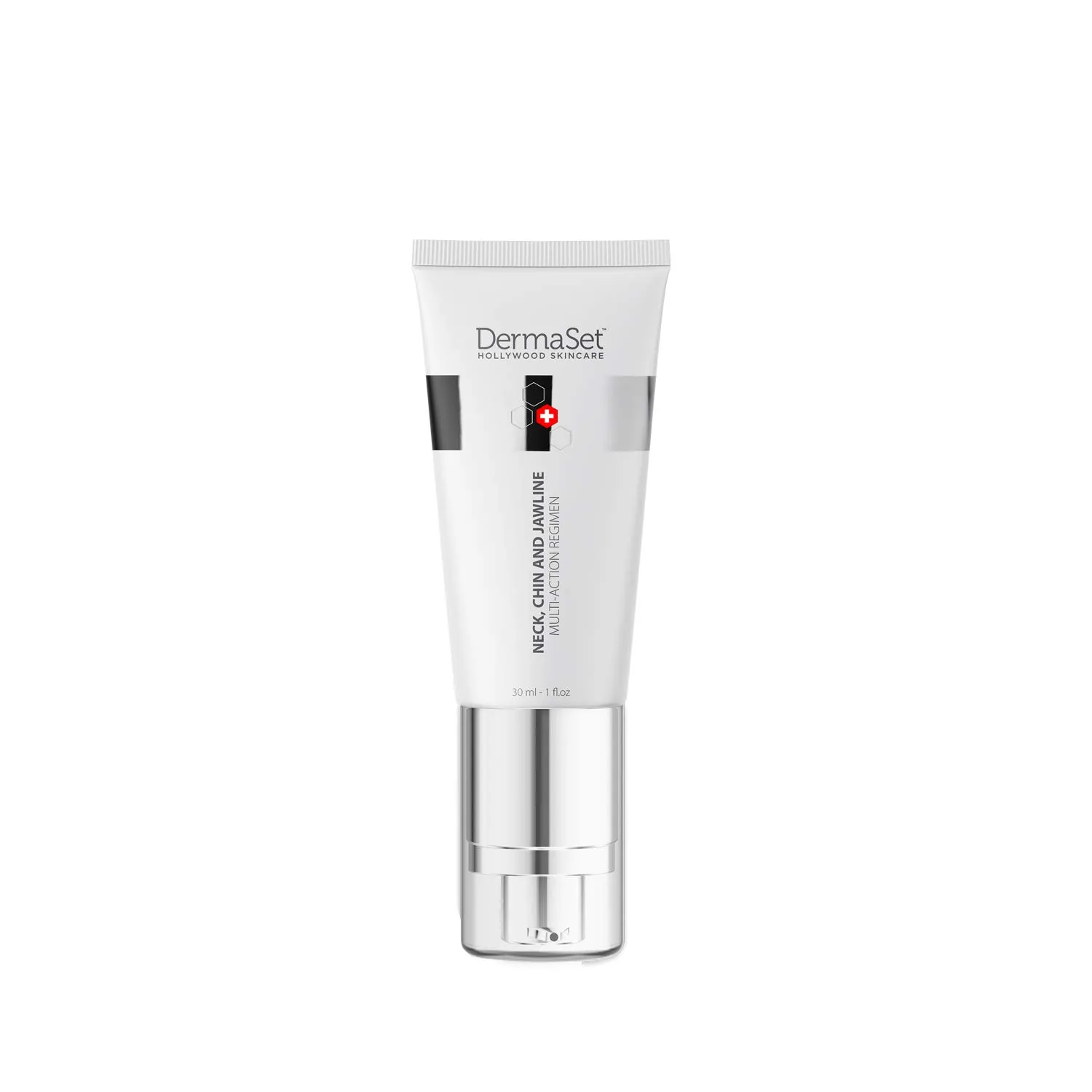 DermaSet Neck and Jawline Multi-Action Cream | Neck, Chin and Jawline Firming Cream | Double Chin Reducer with Jojoba Oil and Vitamin E | 1 fl oz