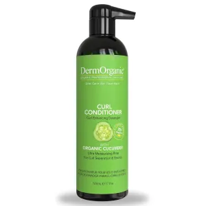 DermOrganic Organic Cucumber Curl Care Conditioner – Sulfate-Free, Color Safe, Hydrating, 17 oz