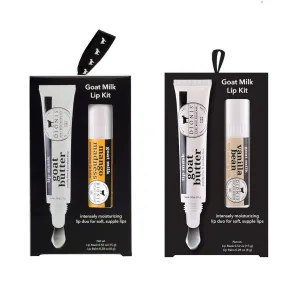 Dionis Goat Milk Overnight Lip Mask & Balm Kit – Mango Madness & Vanilla Bean Set with Goat Milk, Jojoba & Moringa Oils for Deep Lip Repair and Daytime Moisture
