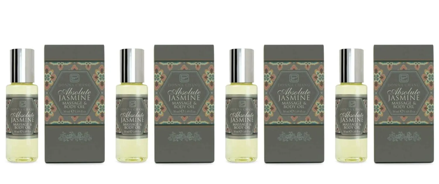 DONNA CHANG Jasmine Body Oil 1.69 Fl Oz. (Pack of 4)