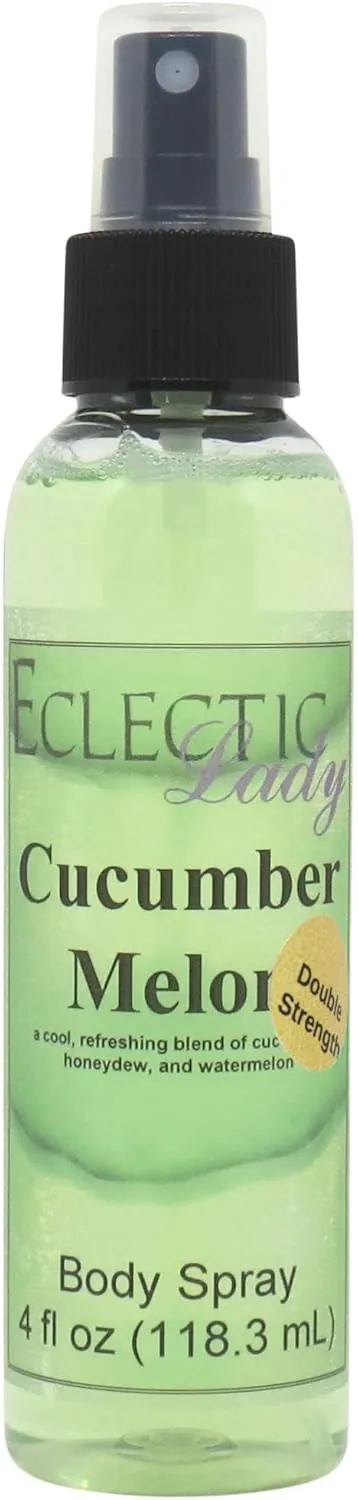Eclectic Lady Cucumber Melon Body Spray, Double Strength, 4 ounces, Body Mist for Women with Clean, Light & Gentle Fragrance, Cologne with Soft, Subtle Aroma For Daily Use