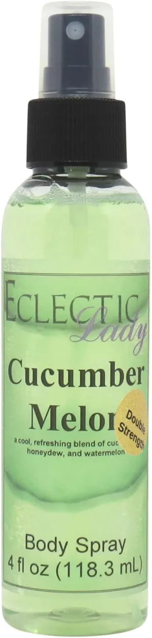 Eclectic Lady Cucumber Melon Body Spray, Double Strength, 4 ounces, Body Mist for Women with Clean, Light & Gentle Fragrance, Cologne with Soft, Subtle Aroma For Daily Use