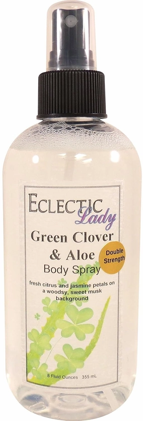 Eclectic Lady Green Clover And Aloe Body Spray, Double Strength, 8 ounces, Body Mist for Women with Clean, Light & Gentle Fragrance, Cologne with Soft, Subtle Aroma For Daily Use