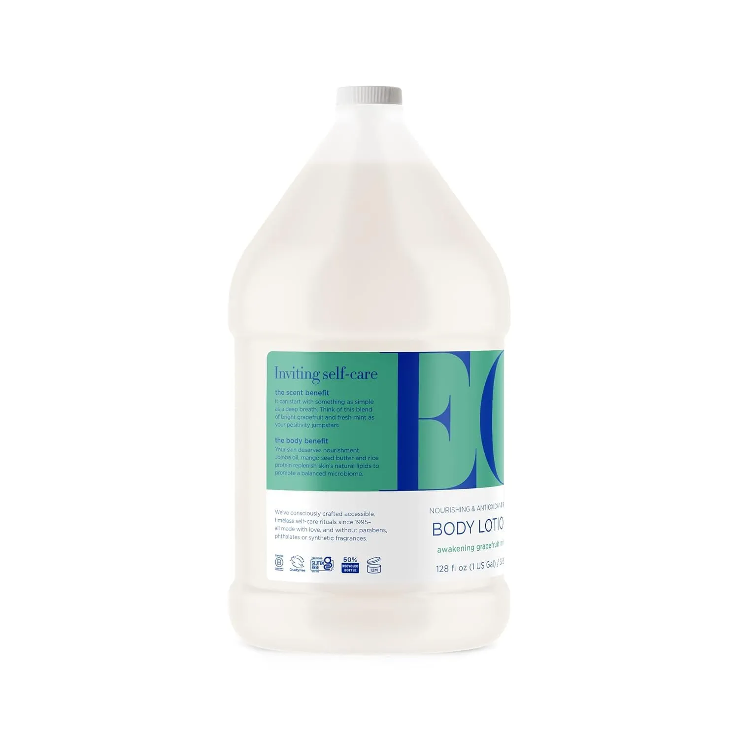 EO Body Lotion Refill, 1 Gallon, Grapefruit and Mint, Organic Plant-Based, Botanical Extracts, Vitamin E with Pure Essential Oils