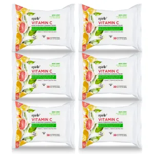 Epielle New Makeup Remover Cleansing Wipes Tissue - Cucumber 30 Count 6 Pack | Gentle for all Skin Types | Daily Facial Cleansing Towelettes | Removes Dirt, Oil, Makeup (Vitamin C)
