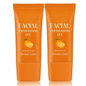 Facial Exfoliating Gel, Purifying Exfoliating Gel for Face and Body Skin Repair, Orange Enzyme Hydrating Facial Scrub, Moisturizing, Cleansing and Rejuvenating (2)