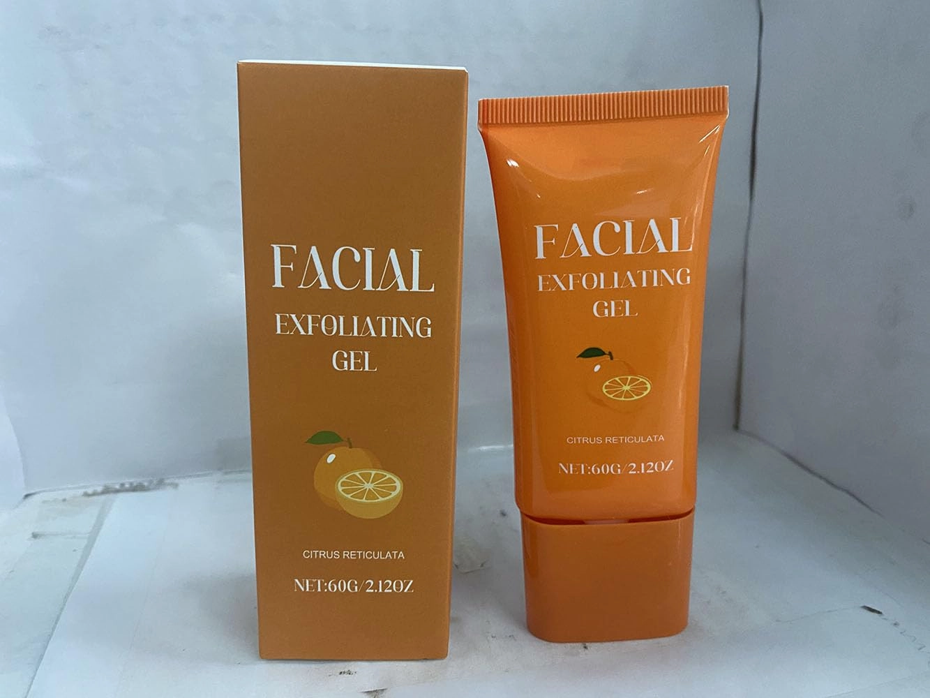 Facial Exfoliating Gel, Purifying Exfoliating Gel for Face and Body Skin Repair, Orange Enzyme Hydrating Facial Scrub, Moisturizing, Cleansing and Rejuvenating (3)