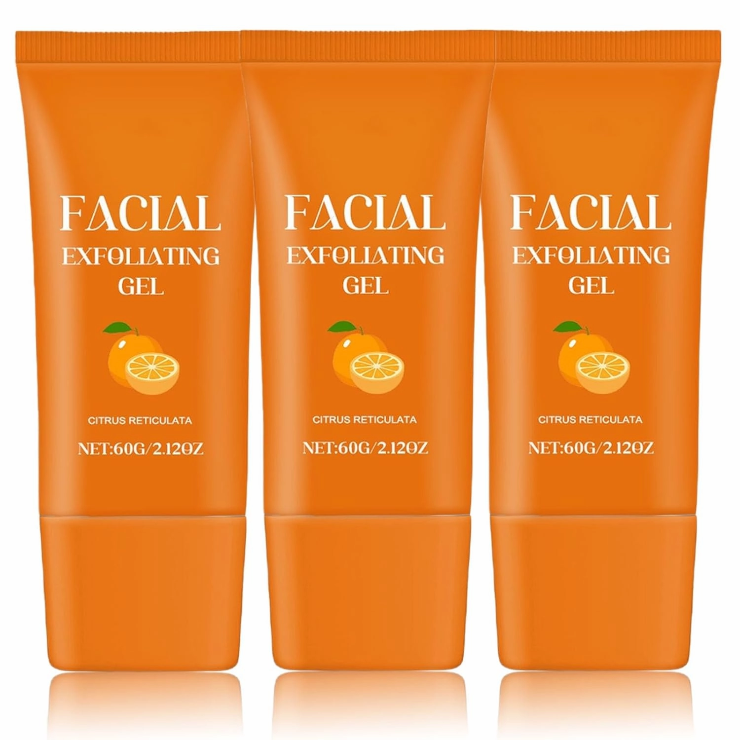 Facial Exfoliating Gel, Purifying Exfoliating Gel for Face and Body Skin Repair, Orange Enzyme Hydrating Facial Scrub, Moisturizing, Cleansing and Rejuvenating (3)