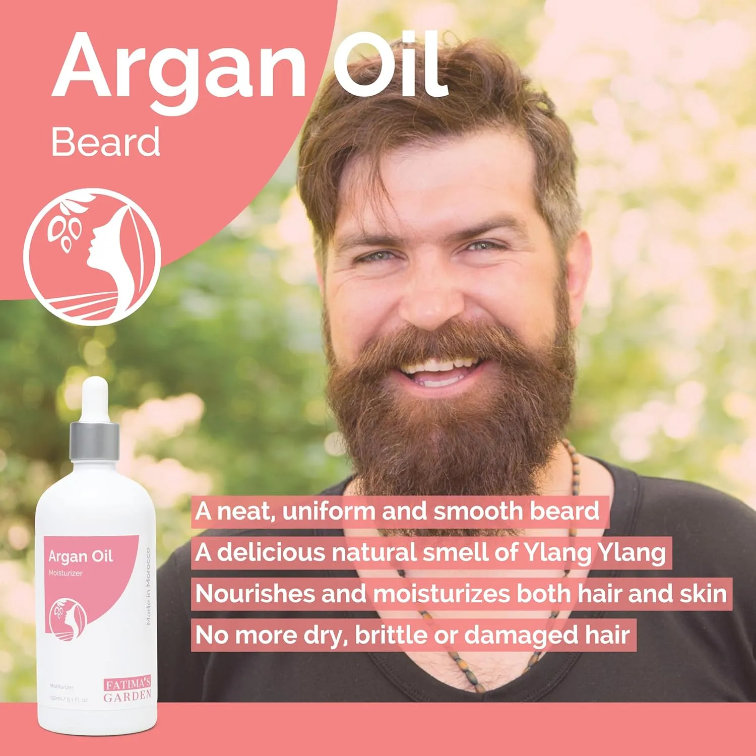 Fatima's Garden Beard Oil - Organic Blend for Beard Nourishment, 100ml