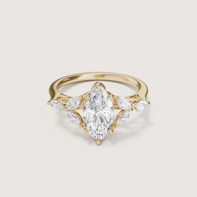 Fleur Marquise Side Stone Ring