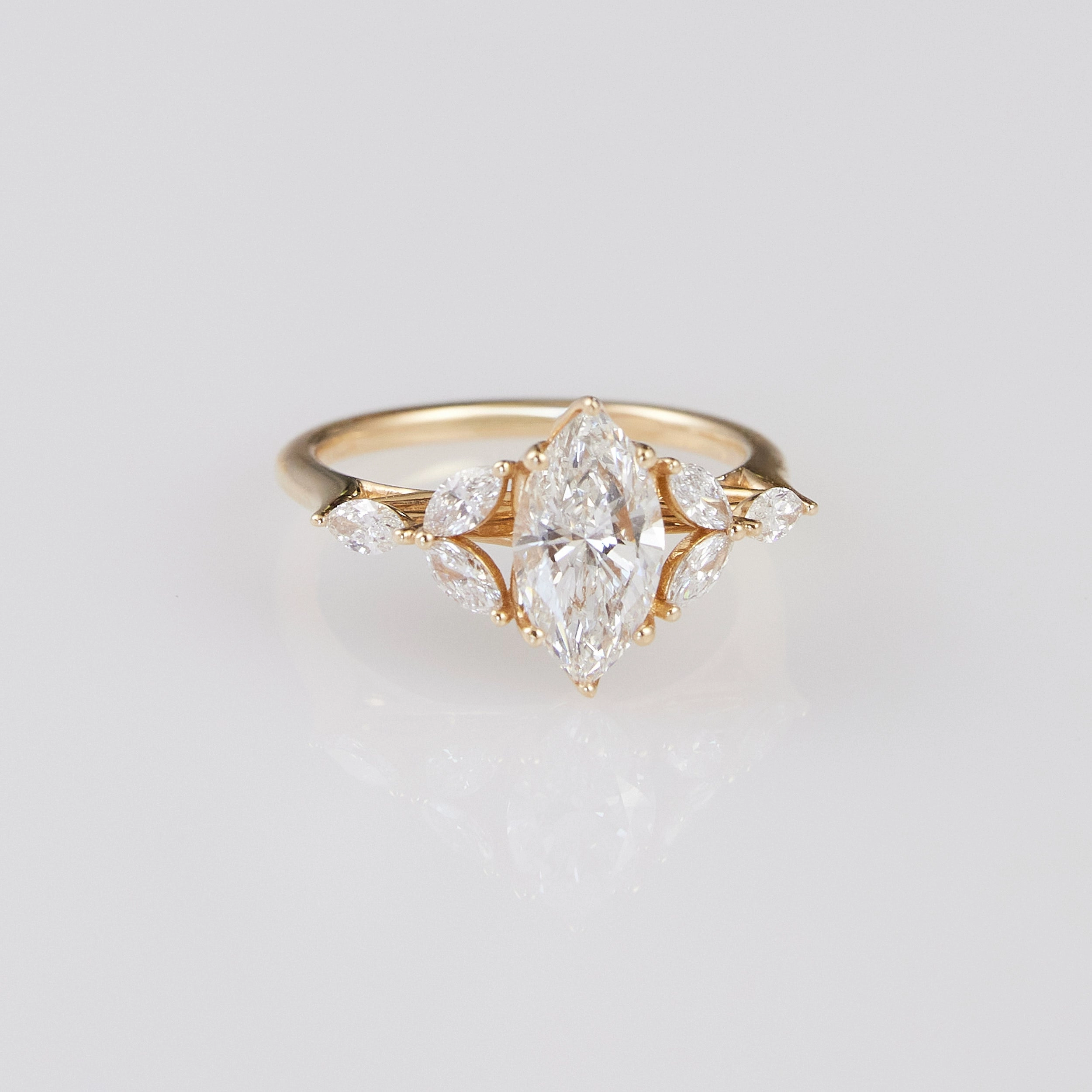 Fleur Marquise Side Stone Ring