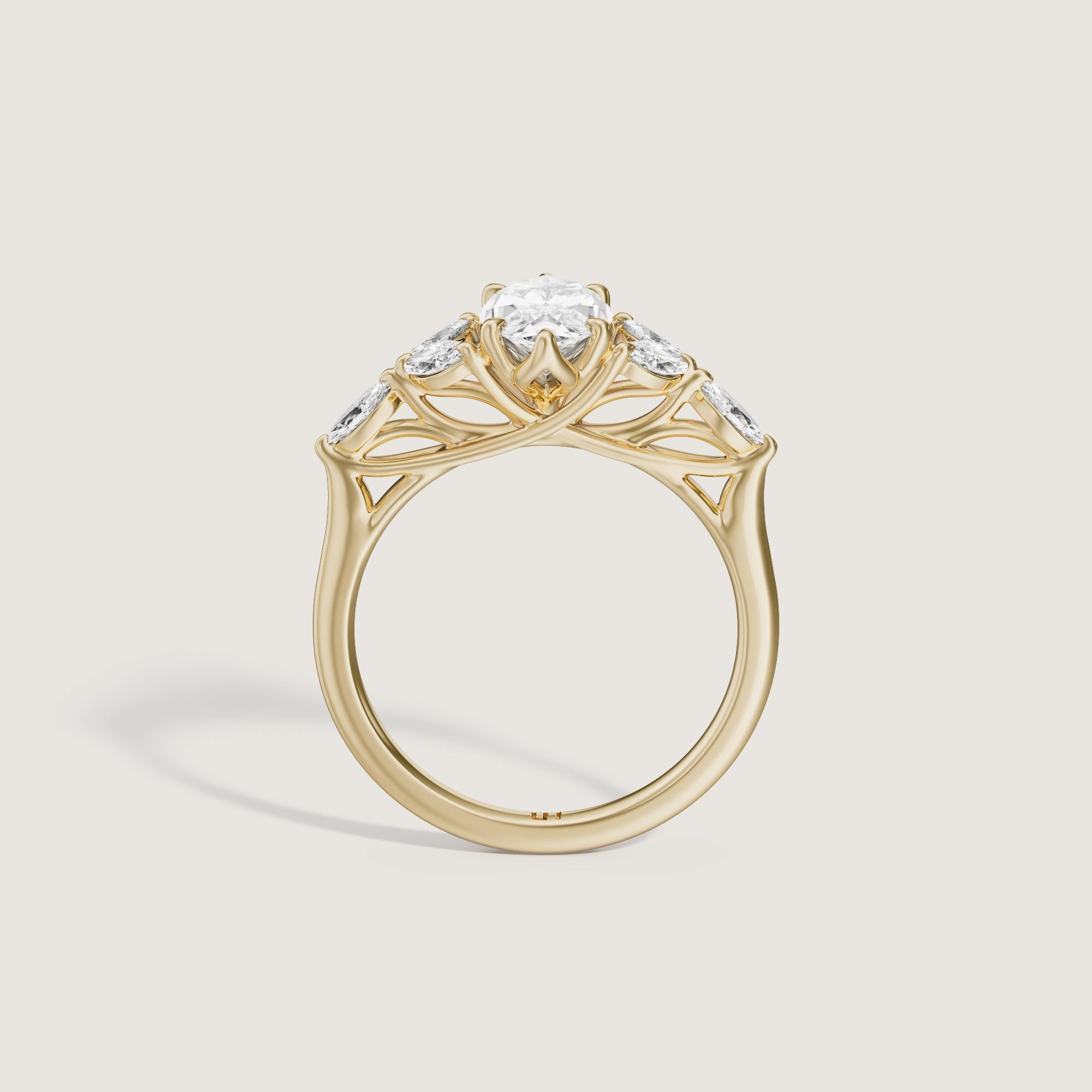 Fleur Marquise Side Stone Ring