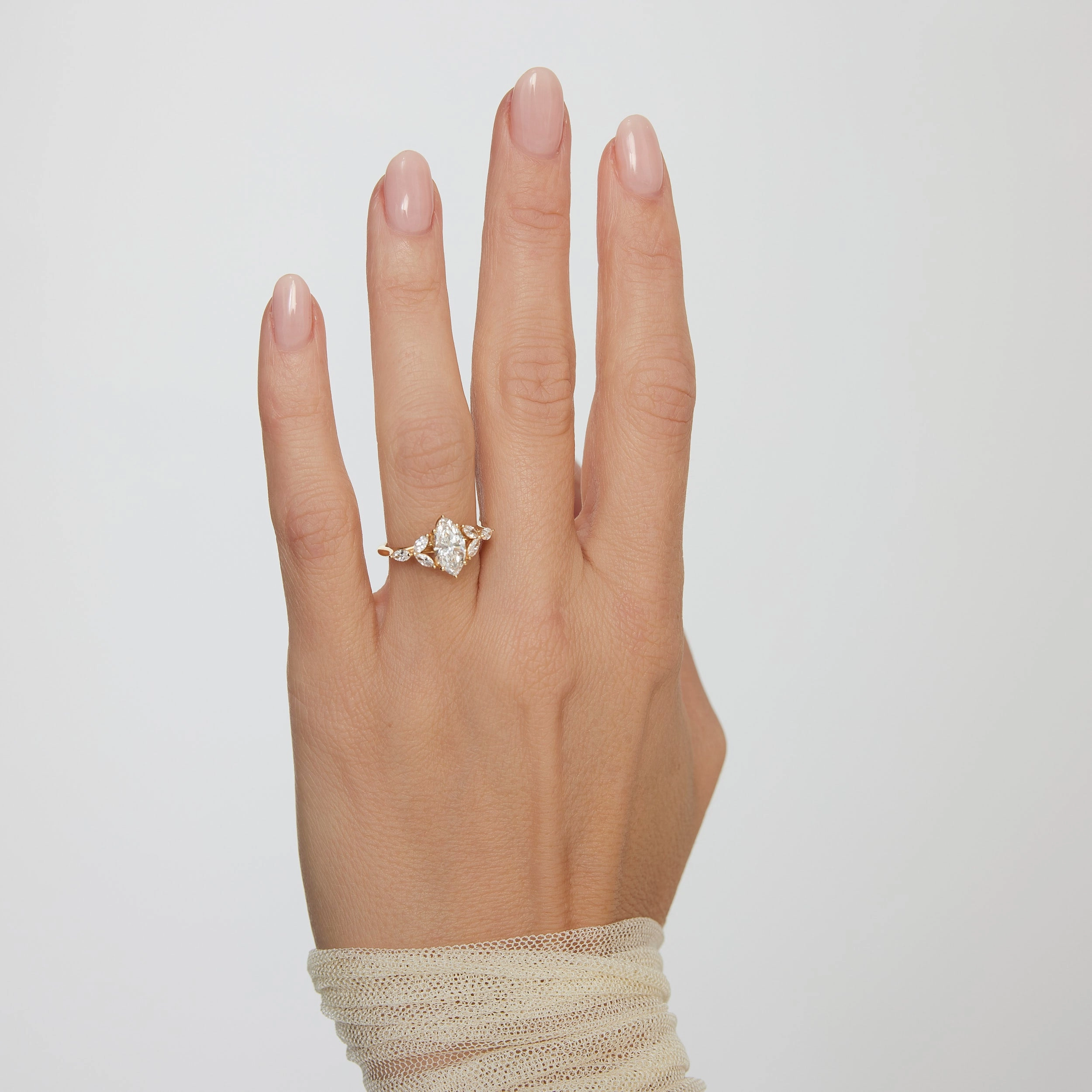 Fleur Marquise Side Stone Ring