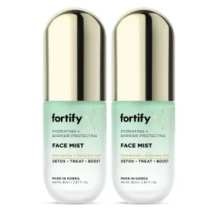 Fortify 9-in-1 Hydrating Face Mist with Hyaluronic Acid & Aloe - Dermatologist Tested, Anti-Aging, Fragrance-Free, Cruelty-Free - For All Skin Types - Made in Korea - 85ML/2.87Oz - 2 Pack