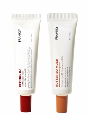 FRANKLY Skin Repair Duo: Retinol 0.1 Cream & Butter So Much Cream | Anti-Aging & Skin Turnover | Deep Moisturization | Vegan Butter, Jojoba Oil | korean Skincare Set | Curelty-Free | 2 fl.oz.