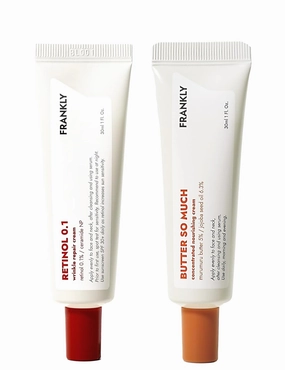 FRANKLY Skin Repair Duo: Retinol 0.1 Cream & Butter So Much Cream | Anti-Aging & Skin Turnover | Deep Moisturization | Vegan Butter, Jojoba Oil | Vegan & Curelty-Free | Korean Skincare Set