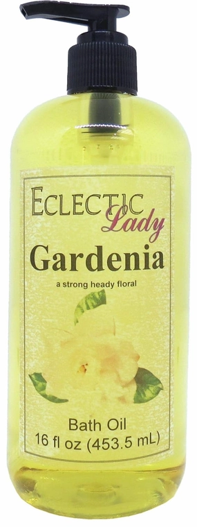 Gardenia Bath Oil by Eclectic Lady - Scented Bath Oil - Relaxing & Moisturizing Bathing Oil - Fragrance Body Oil For Dry & Rough Sensitive Skin - Body Daily Nourishing Shower Oil (16 oz)