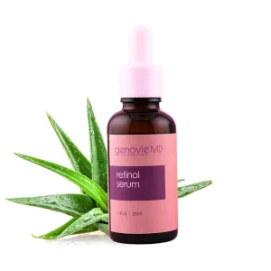 Genovie MD Retinol Serum for Face, Anti-aging Facial Wrinkle Serum with Botanical Hyaluronic Acid, Aloe Vera, and Organic Jojoba Oil, Smoothing Fine Lines, Hydrating, & Moisturizing the Skin, 1 fl oz