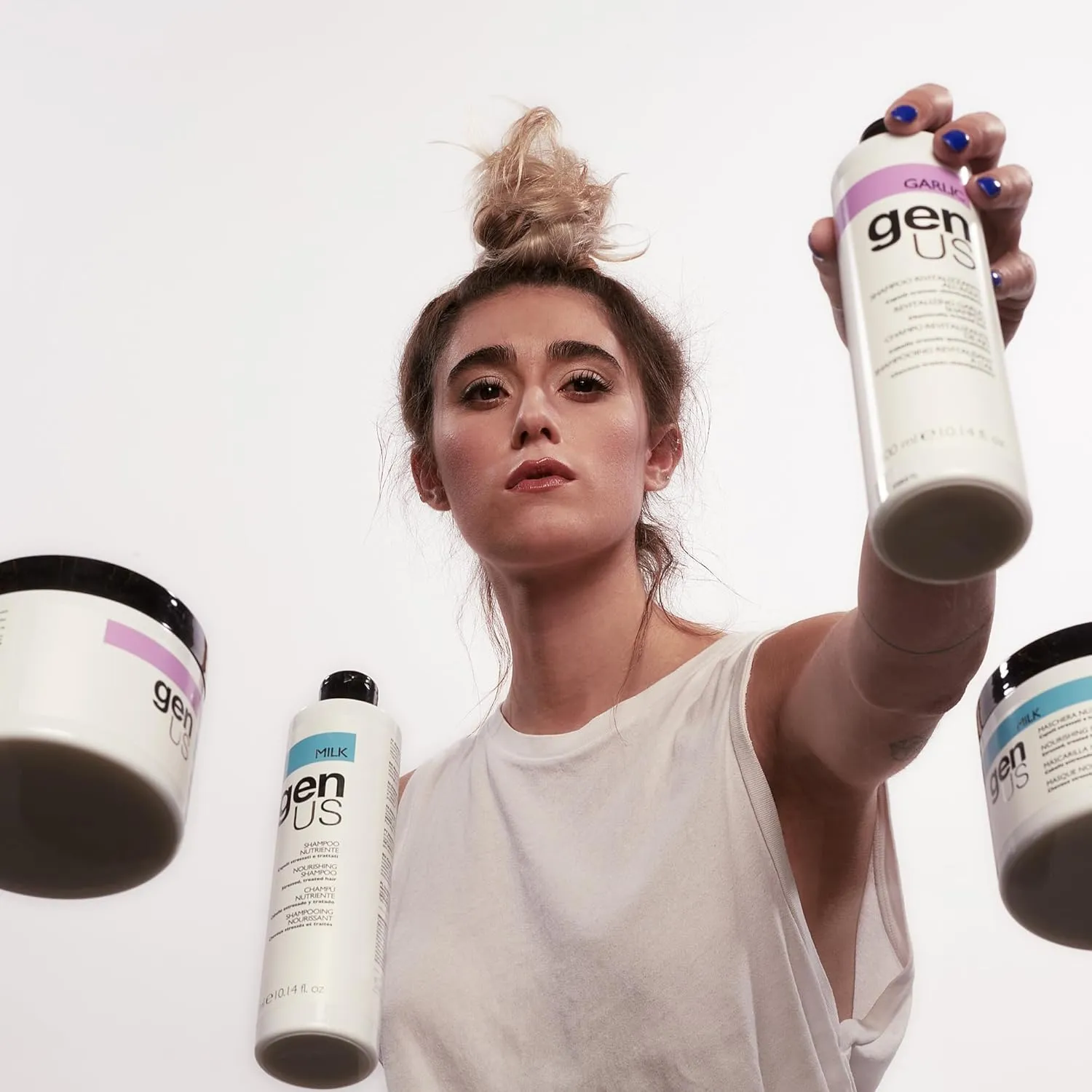 Genus Keratin Restructuring Shampoo - Enriched with Silk Proteins, Caviar and Collagen, Bestows Brilliance & Strength, Frizz Control, Suitable for Treated & Damaged Hair Types - 300ml