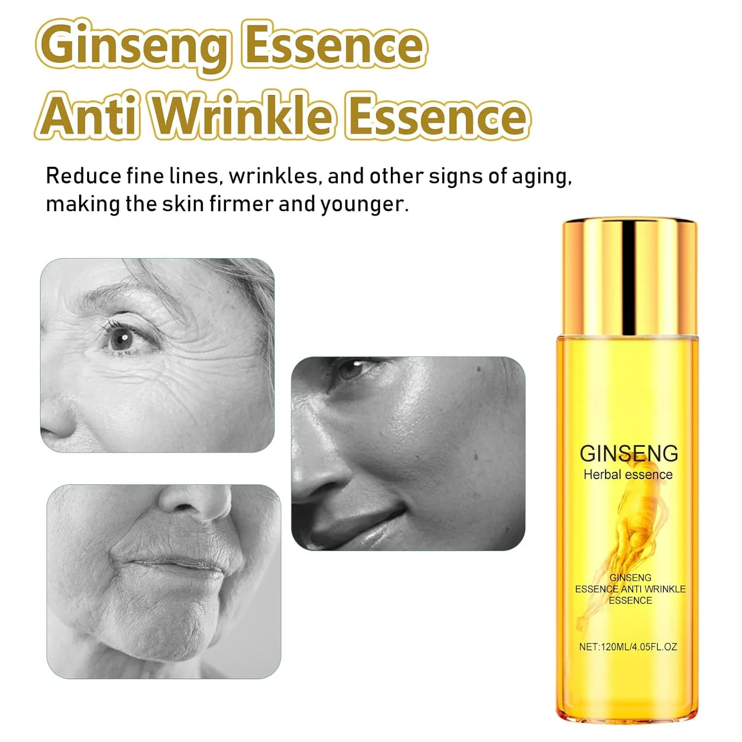 Ginseng Essence, Ginseng Essence Anti Wrinkle Essence, Rejuvenating Facial Serum, Reduces Fine Lines & Wrinkles With Natural Ginseng Extract for All Skin Types (B-2PCS)