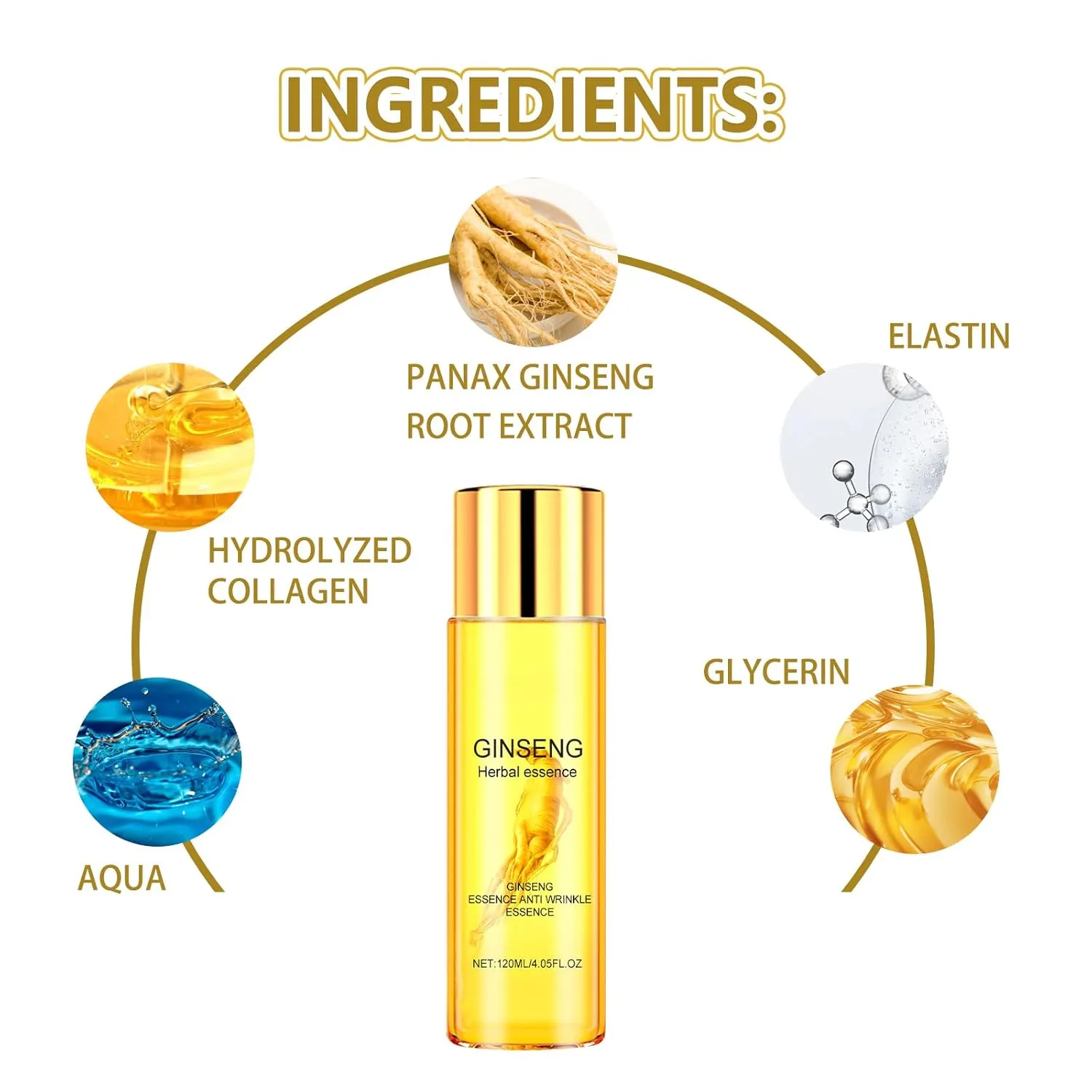 Ginseng Essence, Ginseng Essence Anti Wrinkle Essence, Rejuvenating Facial Serum, Reduces Fine Lines & Wrinkles With Natural Ginseng Extract for All Skin Types (B-2PCS)