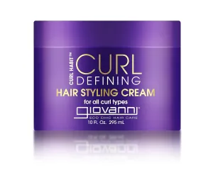 GIOVANNI Curl Habit Curl Defining Hair Styling Cream - Curl Cream, Hair Curling Cream, Tames Frizz & Flyaways, Silicone Free, Light Weight, Curl Enhancing Hair Products, Hair Cream for Curls - 10 oz