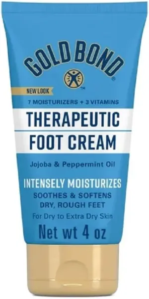 Gold Bond Therapeutic Foot Cream, Jojoba & Peppermint Oil, 4 Oz (Pack of 6) - Presentation May Vary.