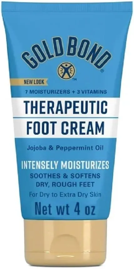 Gold Bond Therapeutic Foot Cream, Jojoba & Peppermint Oil, 4 Oz (Pack of 6) - Presentation May Vary.