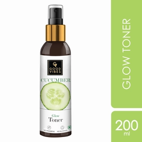 Good Vibes Cucumber Glow Toner | Hydrating, Minimizes Pores | With Liquorice | No Parabens, No Alcohol, No Sulphates, No Animal Testing (200 ml)
