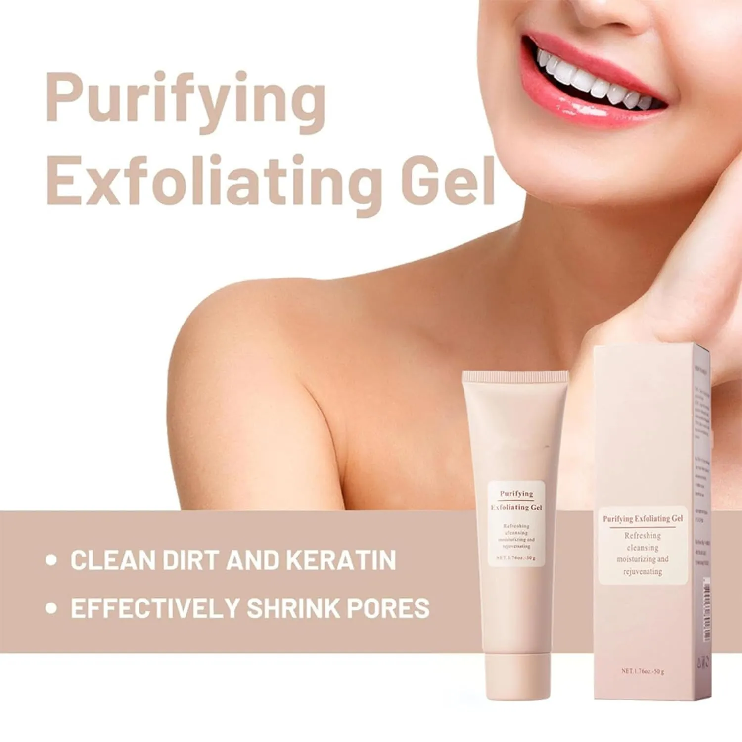 Grantadmit Exfoliating Gel, Grantadmit Purifying Exfoliating Gel, 𝐆𝐫𝐚𝐧𝐭𝐚𝐝𝐦𝐢𝐭 Skin Care, Facial Scrub for Body & Face, Moisturizing and Rejuvenating (3PCS)