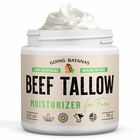Grass Fed Beef Tallow for Face & Skin (2.6oz) - Hand Made Whipped Tallow Face & Body Moisturizer - Made in USA
