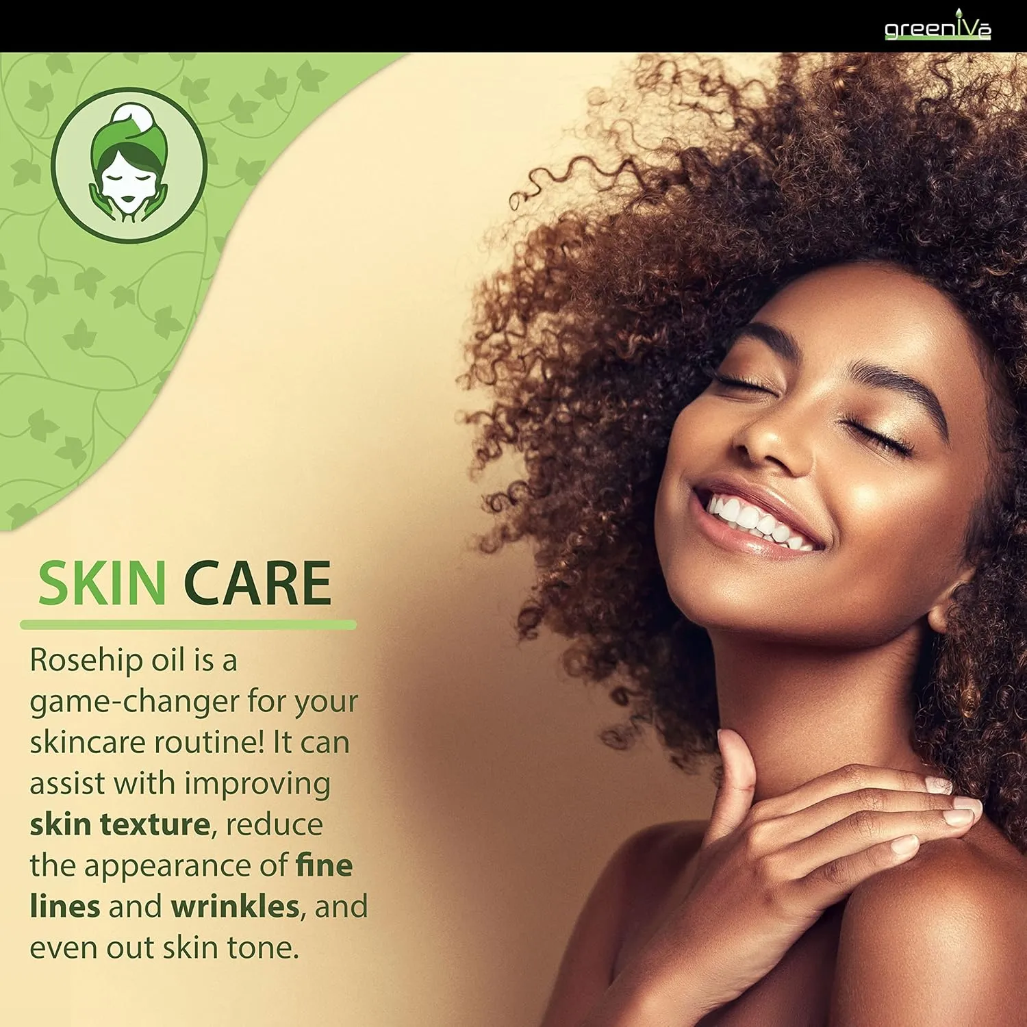 GreenIVe Rosehip Oil Rosa Canina 100% Pure Cold Pressed Virgin Oil Hair and Skin and DIY products (4oz dropper)